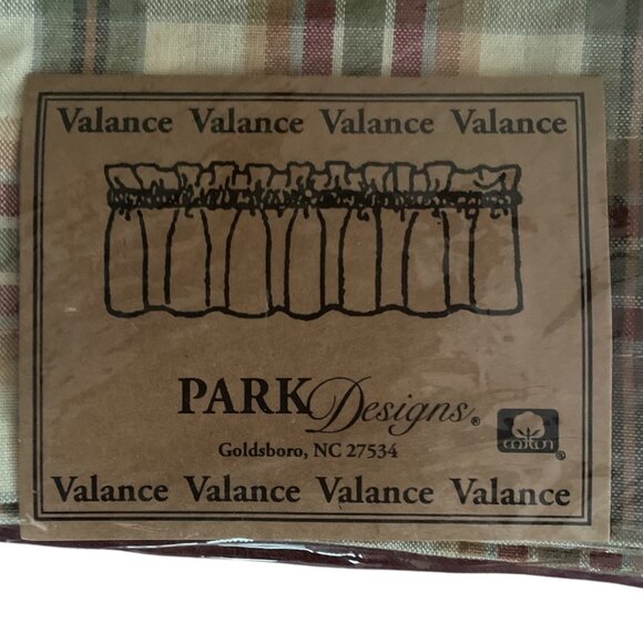 New Park Designs Lemon Pepper Plaid Window Valance 72" X 14" Cotton Made In Indi - Picture 2 of 4